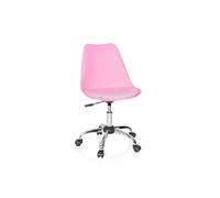hjh OFFICE Chaise de Bureau Scandinave Fancy Pro Fauteuil Pivotant à roulettes, Hauteur Réglable, Rose 742010