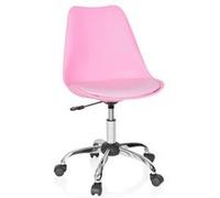 hjh OFFICE Chaise de Bureau Scandinave Fancy Pro Fauteuil Pivotant à roulettes, Hauteur Réglable, Rose 742010