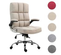 Chaise de bureau HWC-J21, fauteuil de direction chaise pivotante chaise de bureau, réglable en hauteur ~ tissu/textile marron clair