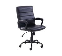 Chaise de bureau pivotante moderne en cuir gris pour la maison et la direction - Chaise de travail confortable pour adultes, hommes et femmes