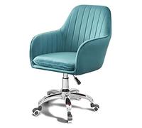 Chaise de bureau pivotante réglable en velours avec rotation à 360° pour le confort de la maison et du bureau Bleu lac