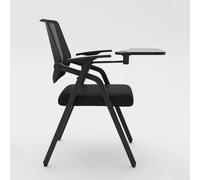 Chaise de bureau pliable pour étudiant avec tableau d'écriture attaché, chaise de bureau en maille pour ordinateur, idéale pour la formation commerciale et les études