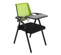 Chaise de bureau pliante avec bras de tablette attaché, vert