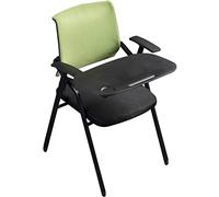 Chaise de bureau pliante noire avec bloc-notes - Fauteuil confortable pour salle de conférence, formation du personnel et étudiants - Supporte jusqu'à 100 kg