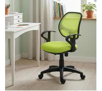Chaise de bureau pour enfant COOL fauteuil pivotant et ergonomique avec accoudoirs, siège à roulettes et hauteur réglable, mesh vert
