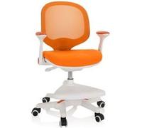 hjh OFFICE 736418 Chaise pour des Enfants Kid Ergo Tissu/Tissu Orange Maille Repose-Pieds pratiquement réglable en Hauteur, pivotant