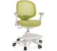 hjh OFFICE 736414 Chaise pour des Enfants Kid Ergo Tissu/Tissu Vert Maille Repose-Pieds pratiquement réglable en Hauteur, pivotant