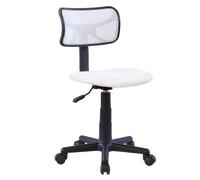 IDIMEX Chaise de Bureau pour Enfant Milan Fauteuil pivotant et Ergonomique sans accoudoirs, siège à roulettes avec Hauteur réglable, revêtement Mesh Blanc