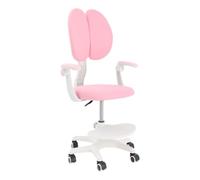 Chaise de bureau pour enfant - Réglable en hauteur - Rose | Chaise de bureau avec dossier et accoudoirs, 5 roues, pour enfant, jusqu'à 68 kg, pour apprendre à jouer, assise confortable