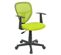 Chaise De Bureau Pour Enfant Studio Fauteuil Pivotant Et Ergonomique Avec Accoudoirs, Siège À Roulettes Hauteur Réglable, Mesh Vert Vert