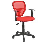 IDIMEX Chaise de Bureau pour Enfant Studio Fauteuil pivotant et Ergonomique avec accoudoirs, siège à roulettes avec Hauteur réglable, revêtement Mesh Rouge