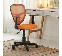 Chaise de bureau pour enfant STUDIO fauteuil pivotant réglable en hauteur avec accoudoirs, revêtement mesh orange