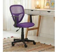 Chaise de bureau pour enfant STUDIO fauteuil pivotant réglable en hauteur avec accoudoirs, revêtement mesh violet