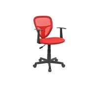 IDIMEX Chaise de Bureau pour Enfant Studio Fauteuil pivotant et Ergonomique avec accoudoirs, siège à roulettes avec Hauteur réglable, revêtement Mesh Rouge