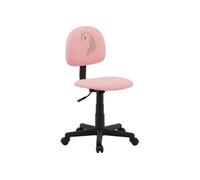 IDIMEX Chaise de Bureau pour Enfant Unicorn Fauteuil pivotant et Ergonomique sans accoudoirs, siège à roulettes avec Hauteur réglable, revêtement en synthétique Rose avec Motif Licorne