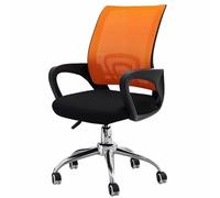 Chaise de Bureau pour Ordinateur, Chaise de Bureau, Support Lombaire Ergonomique réglable, accoudoirs, Tissu maillé Haute densité, pivotante à 360 degrés, Unisexe(Orange,Standard)