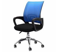 Chaise de Bureau pour Ordinateur, Chaise de Bureau, Support Lombaire Ergonomique réglable, accoudoirs, Tissu maillé Haute densité, pivotante à 360 degrés, Unisexe(Blue,Standard)