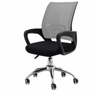 Chaise de Bureau pour Ordinateur, Chaise de Bureau, Support Lombaire Ergonomique réglable, accoudoirs, Tissu maillé Haute densité, pivotante à 360 degrés, Unisexe(Gray,Standard)