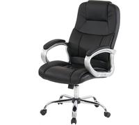Chaise de bureau professionnelle Boston XXL fauteuil de direction pivotant version US, charge max. 150kg, similicuir ~ noir
