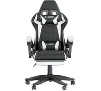 Chaise de Bureau - Rattantree Siège de bureau Réglable - Chaise gaming avec Appui-tête et Support lombaire, 136kg, Noir et Blanc