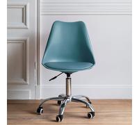 Happy Garden Chaise de bureau Anne – siège pivotant à roulettes, réglable en hauteur – Bleue