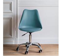 Happy Garden Chaise de bureau Anne – siège pivotant à roulettes, réglable en hauteur – Bleue