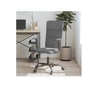 vidaXL Chaise de bureau gris tissu en maille et similicuir Gris
