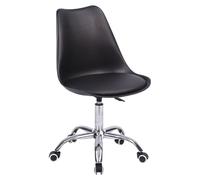 Happy Garden Chaise de bureau Anne – pivotante, réglable en hauteur, à roulettes – Noire