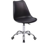 Happy Garden Chaise de bureau Anne – pivotante, réglable en hauteur, à roulettes – Noire