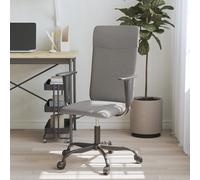 Chaise de bureau réglable en hauteur gris clair tissu