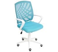 Chaise de Bureau Réglable et Pivotant Moderne en Maille Tissu Bleu Bonny