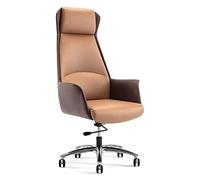 Chaise de Bureau réglable pivotante de d’Ordinateur Siège d’Affaires exécutif avec accoudoirs Support Dorsal idéal pour Les gestionnaires à Domicile (Couleur : Marron