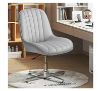 Chaise de bureau réglable sans chaise de bureau pivotant avec des bras avec des jambes croisées Mid-back Design non roulant idéal pour le travail informatique et la station de maquillage FANDIAO
