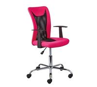 Chaise de bureau réglable simili cuir rose et noir Roll