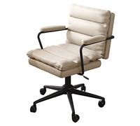 Chaise de bureau rembourrée avec roulettes ergonomique et réglable pour salon, chambre à coucher, étude, tout est bien