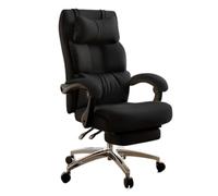 Chaise de Bureau Robuste avec Bras et Oreiller rembourrés, réglage de la Hauteur, Chaise d'ordinateur Ergonomique en Cuir à Dossier Haut for Personnes Lourdes, for Bureau à Domicile(Black)