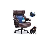 Chaise de bureau robuste de 362,9 kg et repose-pieds massant, grand exécutif avec soutien lombaire réglable, cuir PU, siège extra large pour plus de confort