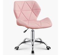 Chaise de bureau rose à dossier haut extra large avec roulettes, rotation à 360°, chaise de bureau en cuir PU, poulie silencieuse, rembourrage éponge haute résilience, chaise de bureau pour femme