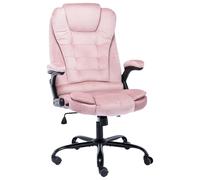 vidaXL Chaise de bureau 20571 – Fauteuil inclinable ergonomique, hauteur réglable, rose velours