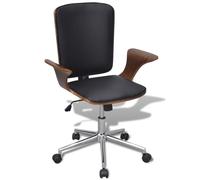 Chaise de bureau rotative bois cintré avec revêtement cuir artificiel vidaXL