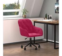 Chaise de bureau, rotative, en velours, bordeaux, avec structure en métal, ergonomique, 56 x 61 x 78-86 cm, hauteur réglable, avec roulettes, idéale pour le bureau, la maison, assise confortable