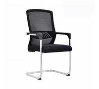 Chaise de Bureau sans roulettes, Fauteuil de Bureau avec Piètement Traîneau et Dossier en Maille, Office Chair pour Réception, Conférence, Salle D'attente(Black)