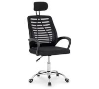 IDIMEX Chaise de Bureau Seattle, Pivotante et réglable en Hauteur, Tissu Mesh, avec accoudoirs et Repose-Tête, Noir