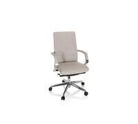 hjh OFFICE 601007 Chaise de Bureau Professionnelle BESSONA en Tissu Beige avec accoudoirs, Profondeur d'assise réglable, Ergonomique, 115 x 60 x 60 cm