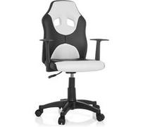 HJH Office Chaise de bureau 670830 Kid Game AL – enfants, cuir synthétique, réglable, Noir/Blanc