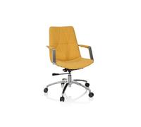 hjh OFFICE 670985 Siège de Bureau SARANTO II Tissu, Fauteuil pivotant, Chaise, Moutarde