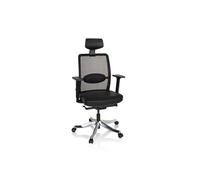 Chaise de bureau / Siège pivotant SENATOR PRO Tissu maille / Cuir Noir