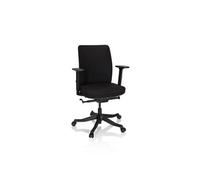 hjh OFFICE 640521 Senator Chaise de Bureau pivotante en Tissu avec Support Lombaire et Assise rembourrée Noir