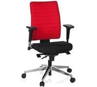 Chaise de bureau / siège tournant PRO-TEC 350 tissu noir / rouge hjh OFFICE Noir/Rouge G