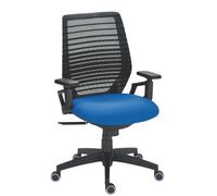 Chaise de bureau synchrone Expert Maxiburo dossier maille assise tissu - bleu